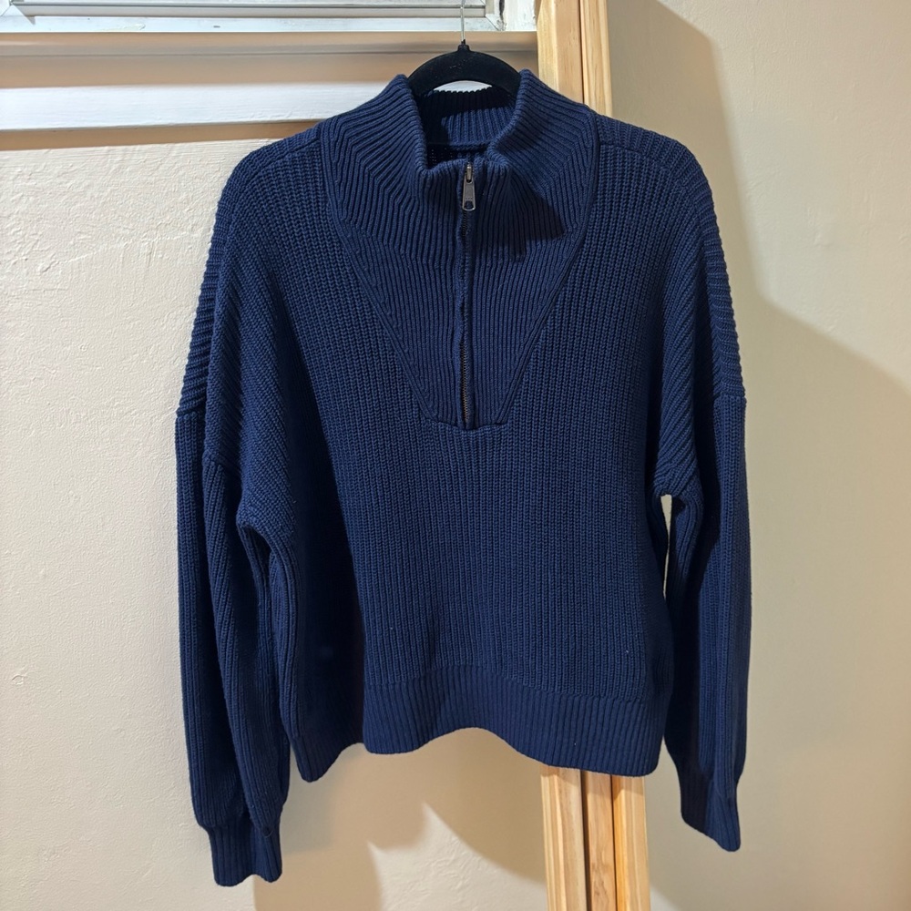 Duluth Trading Co Men's Navy Zip-Up Sweater